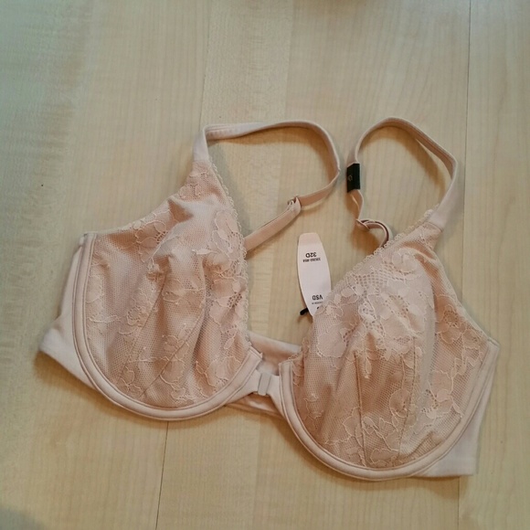 Victorias Secret Body by Victoria Black Front Close Lace Racerback Unlined Bra
